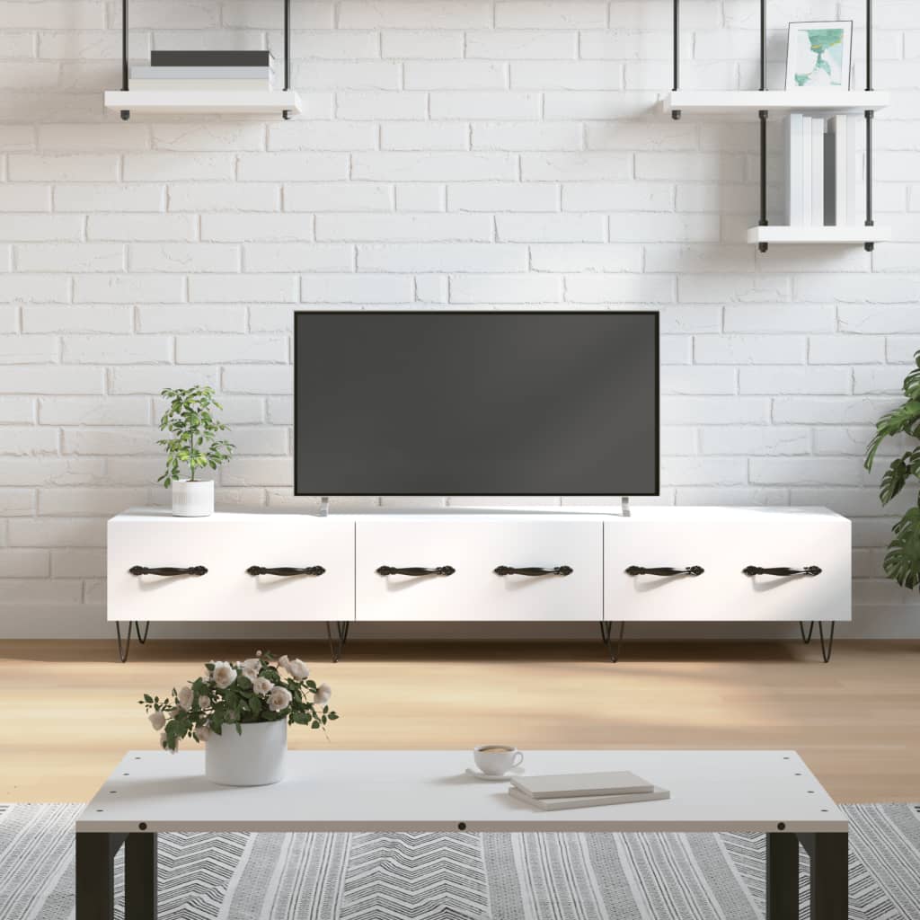 TV Cabinet White 150x36x30 cm Engineered Wood - Tyrell & Tyrell