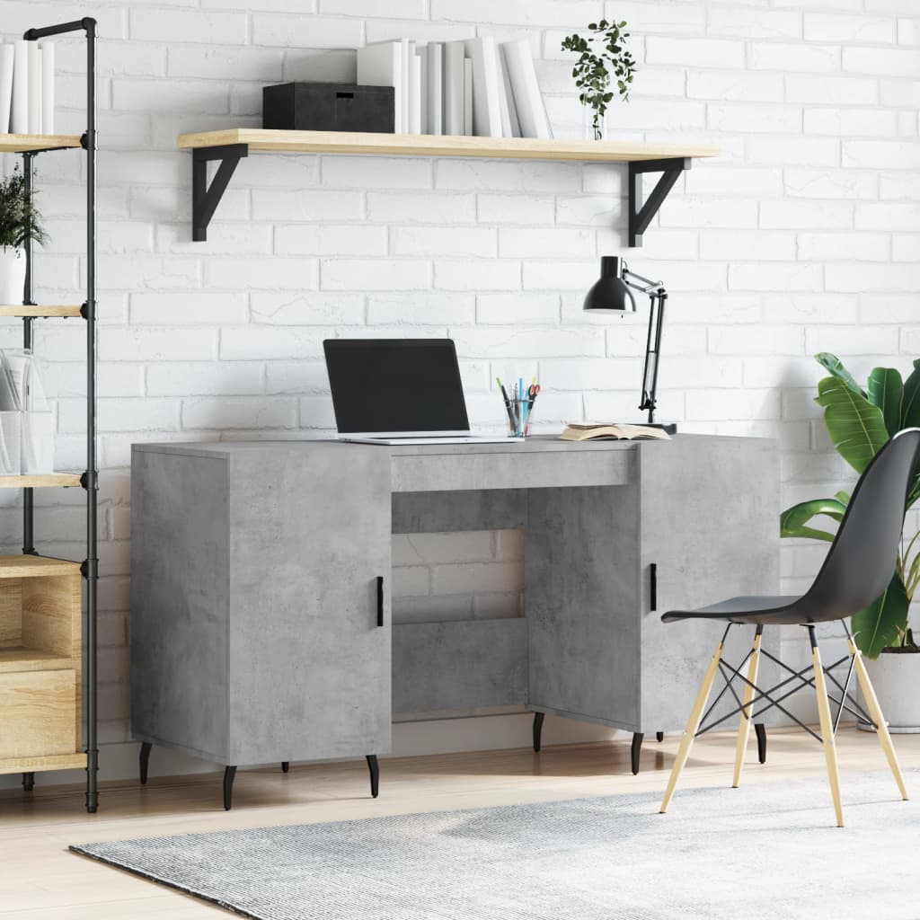 Desk Concrete Grey 140x50x75 cm Engineered Wood - Merlin Deals