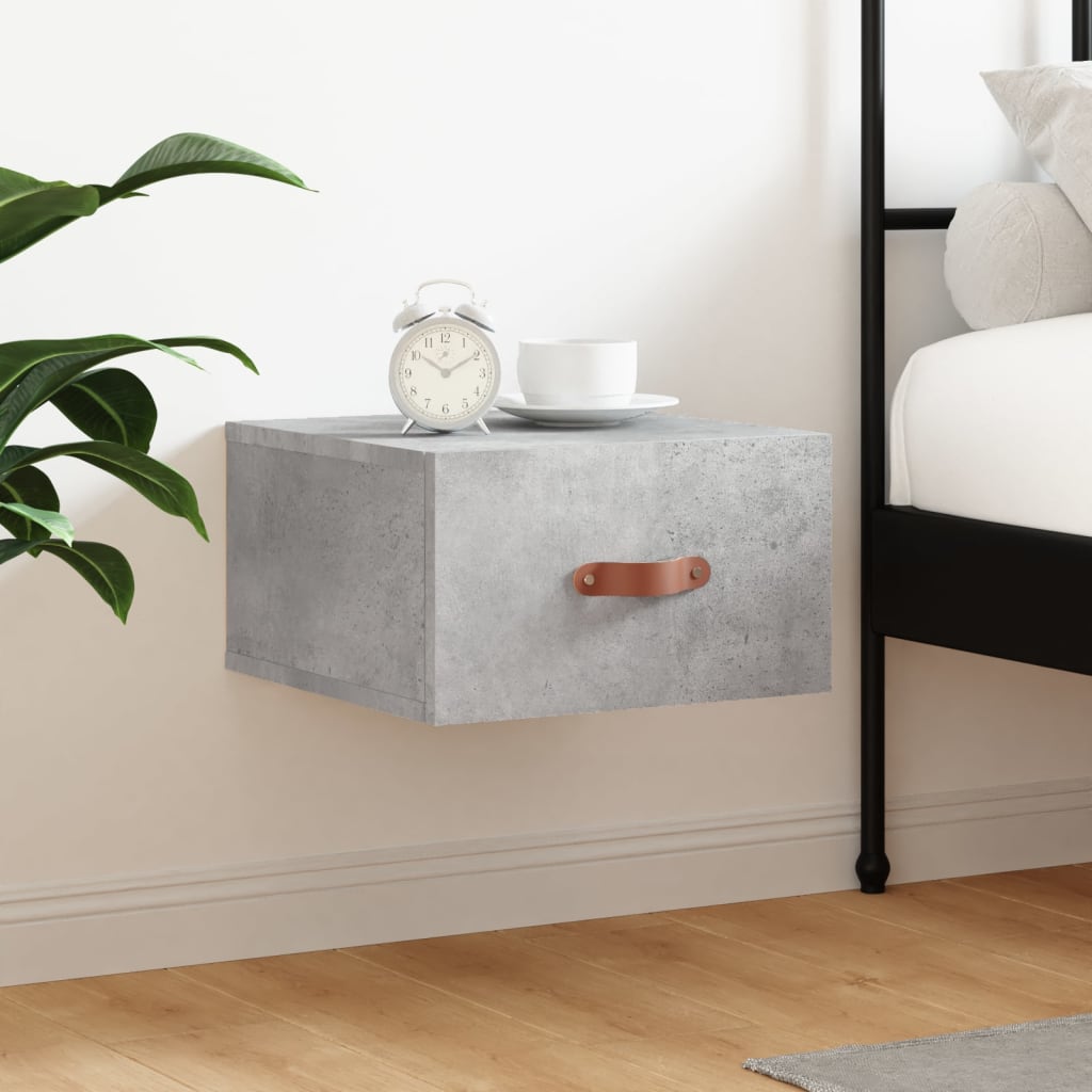 Wall-mounted Bedside Cabinet Concrete Grey 35x35x20 cm - Tyrell & Tyrell