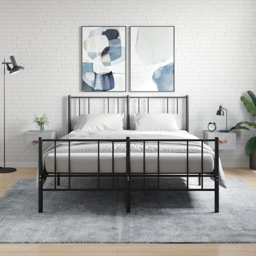 Bedside Table - MERLIN Jay 2 Piece Nightstand Concrete Grey 35cm - Merlin Deals