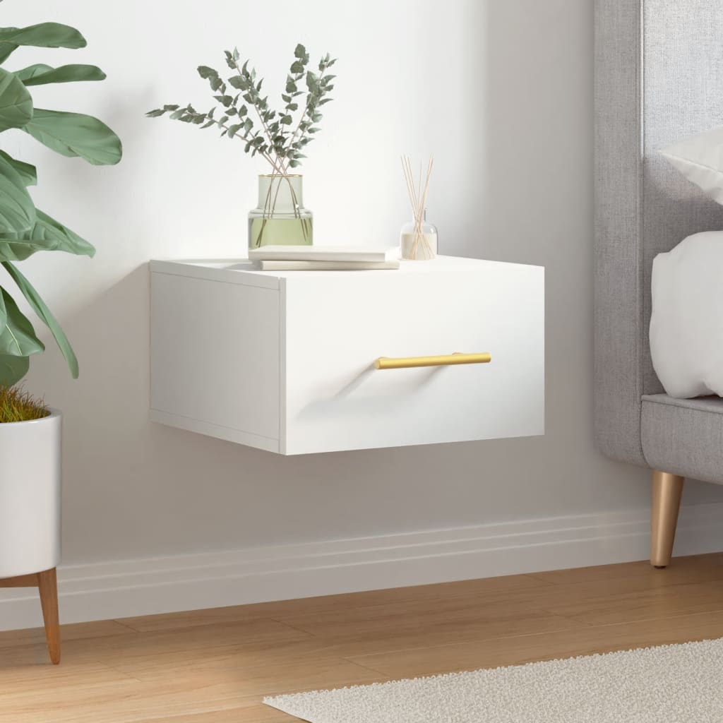 Bedside Table - MERLIN Finn Nightstand White 35cm - Sid & Sam