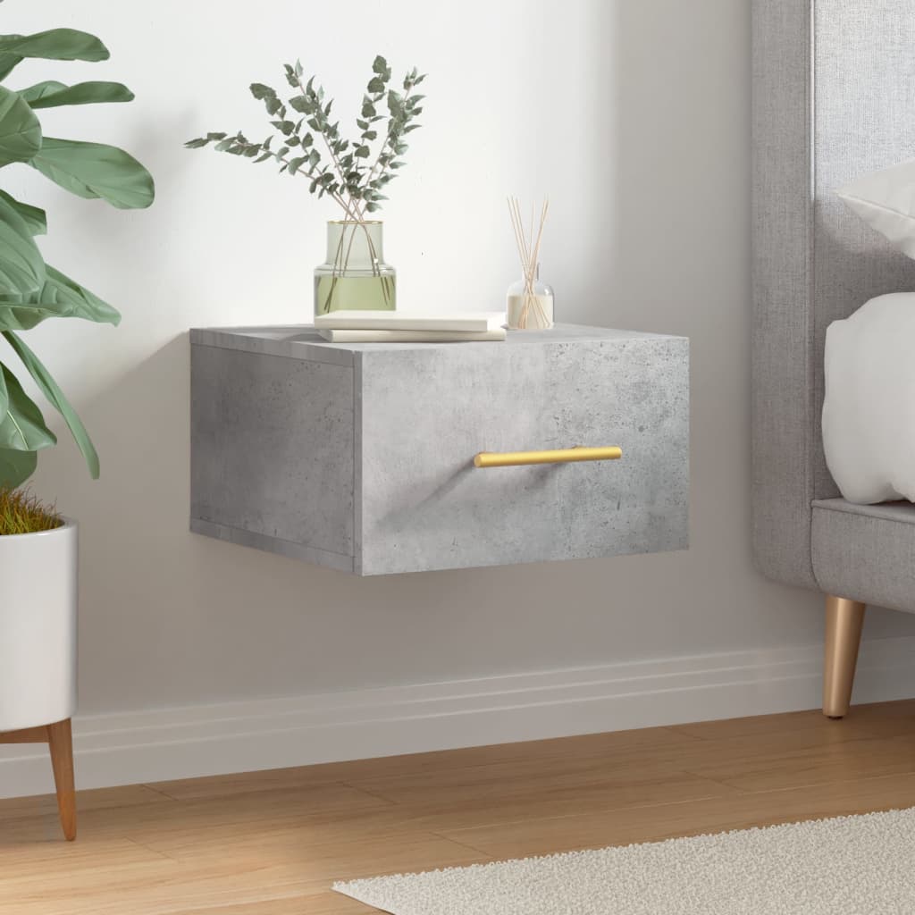 Wall-mounted Bedside Cabinet Concrete Grey 35x35x20 cm - Tyrell & Tyrell
