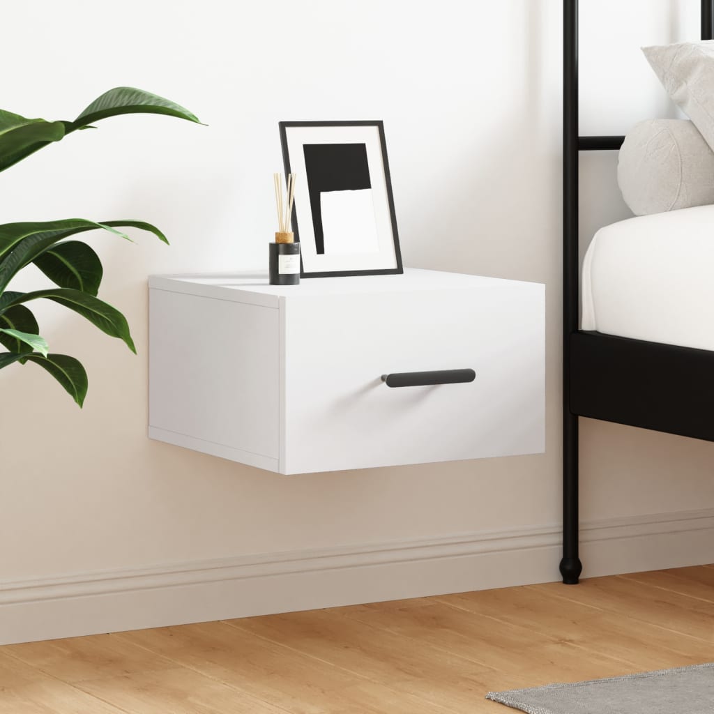 Wall-mounted Bedside Cabinet White 35x35x20 cm - Merkel Designers