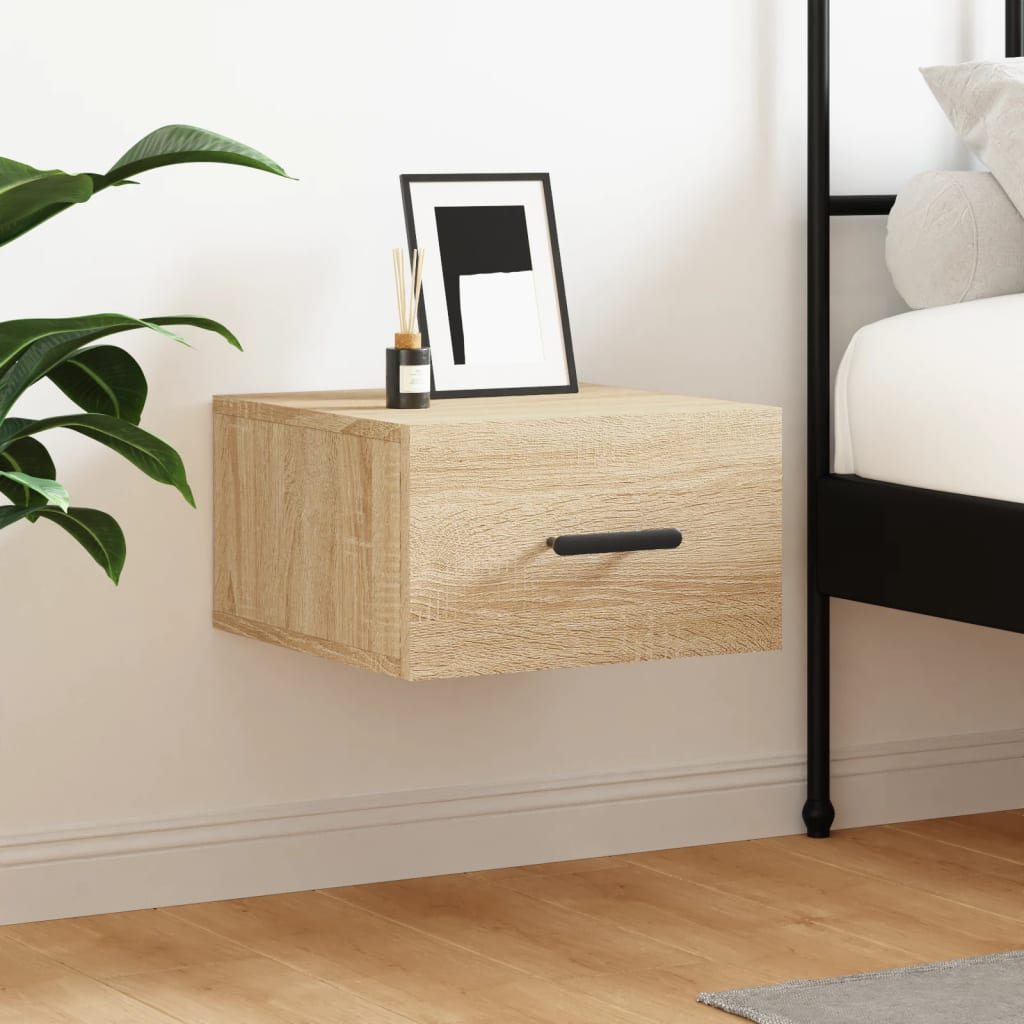 Wall-mounted Bedside Cabinet Sonoma Oak 35x35x20 cm - Merkel Designers