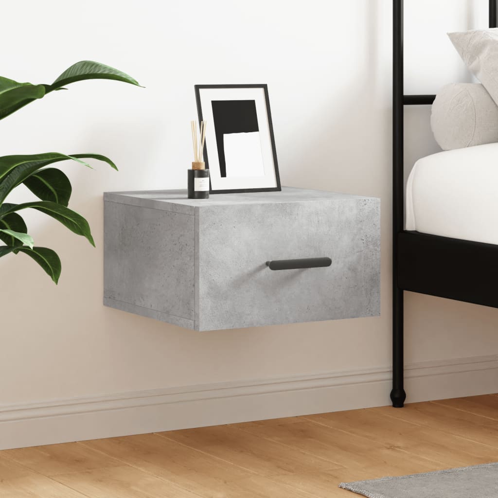 Wall-mounted Bedside Cabinet Concrete Grey 35x35x20 cm - Tyrell & Tyrell