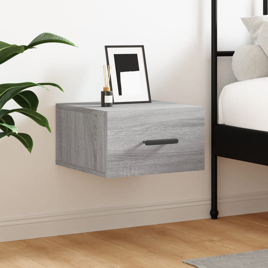 Wall-mounted Bedside Cabinet Grey Sonoma 35x35x20 cm - Merlin Deals