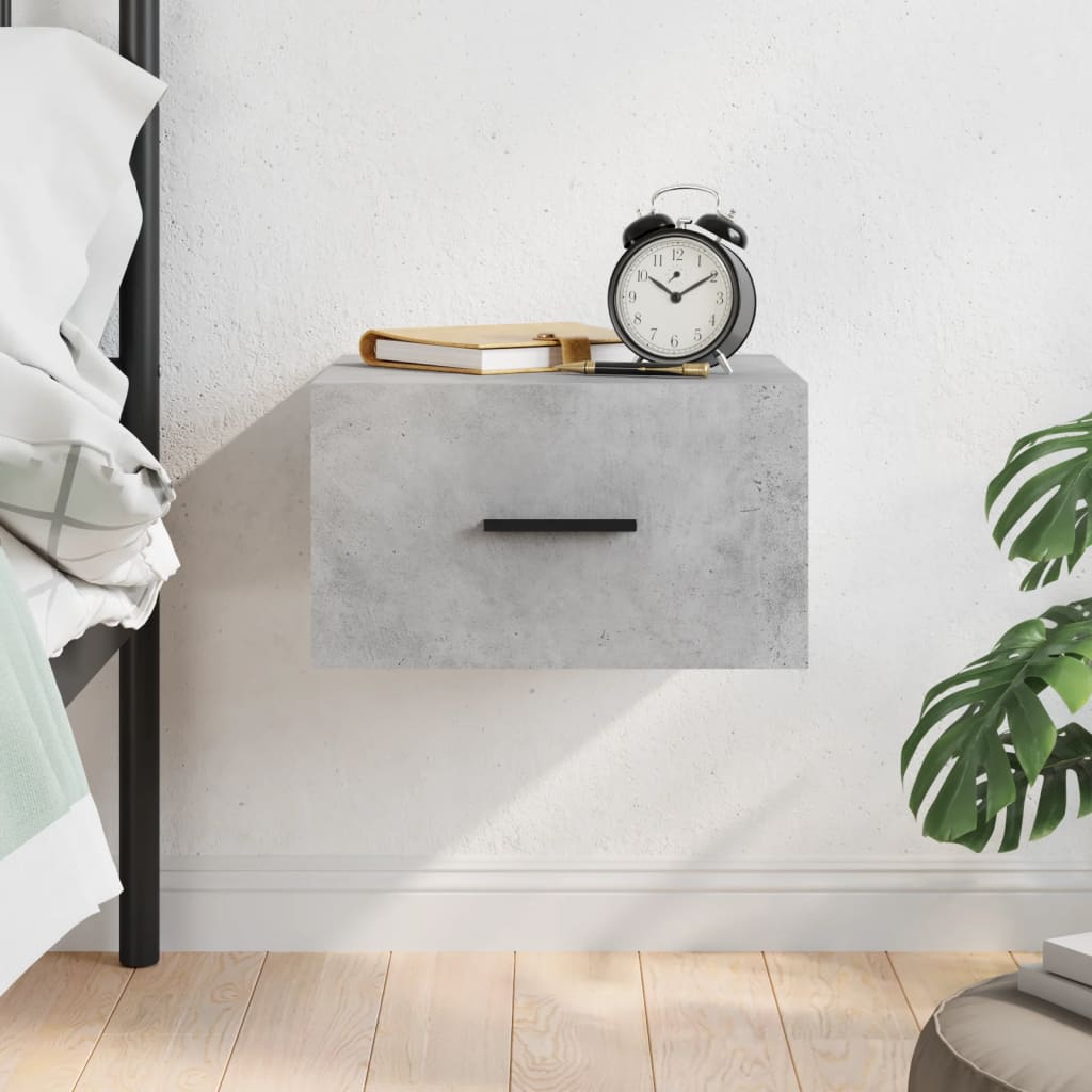 Wall-mounted Bedside Cabinet Concrete Grey 35x35x20 cm - Sid & Sam