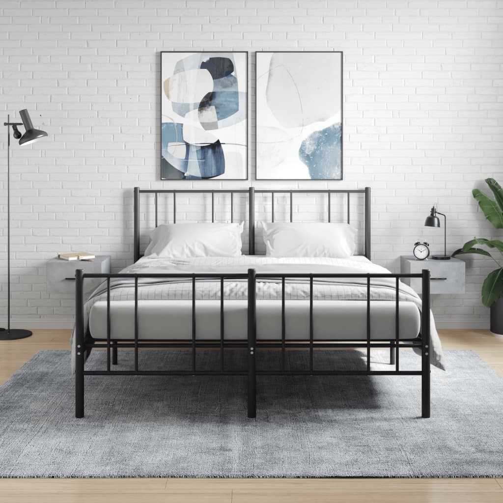 Bedside Table - MERLIN Dex 2 Piece Nightstand Concrete Grey 35cm - R and M Furniture
