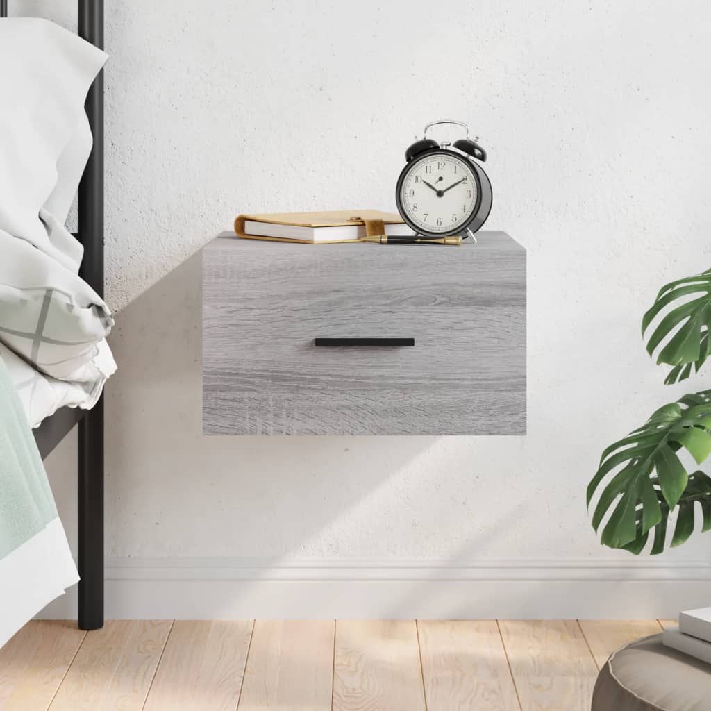 Wall-mounted Bedside Cabinet Grey Sonoma 35x35x20 cm - Merlin Deals