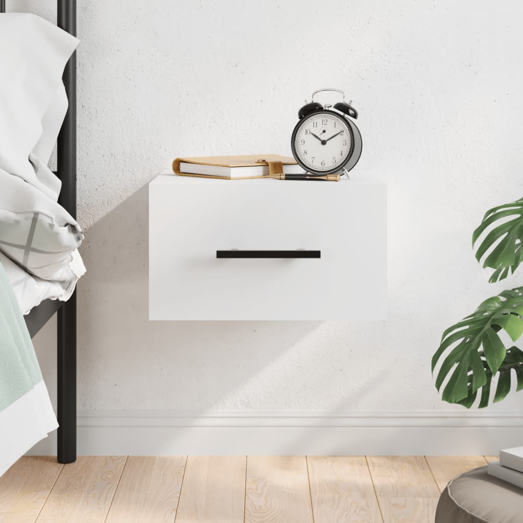 Wall-mounted Bedside Cabinet White 35x35x20 cm - Millennium Furniture