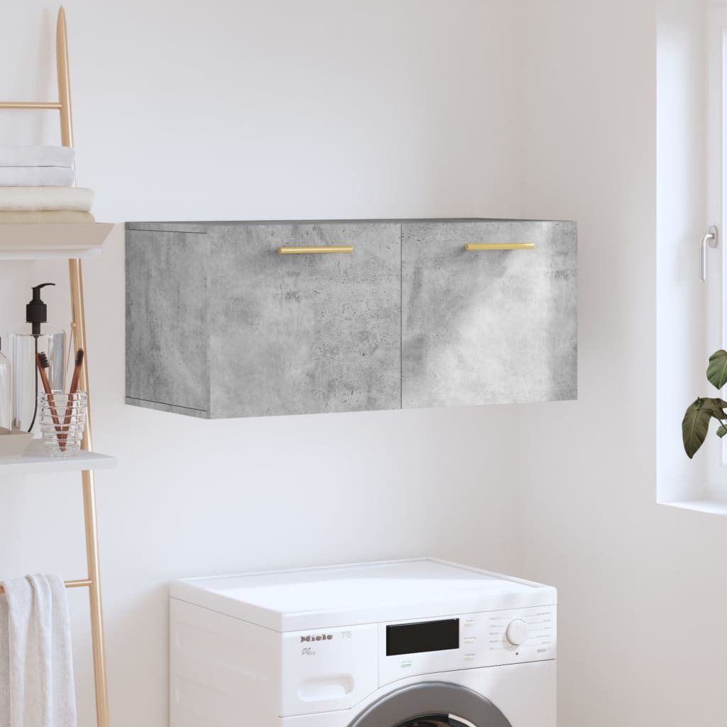 Wall Cabinet Concrete Grey 80x36.5x35 cm Engineered Wood - Tyrell & Tyrell