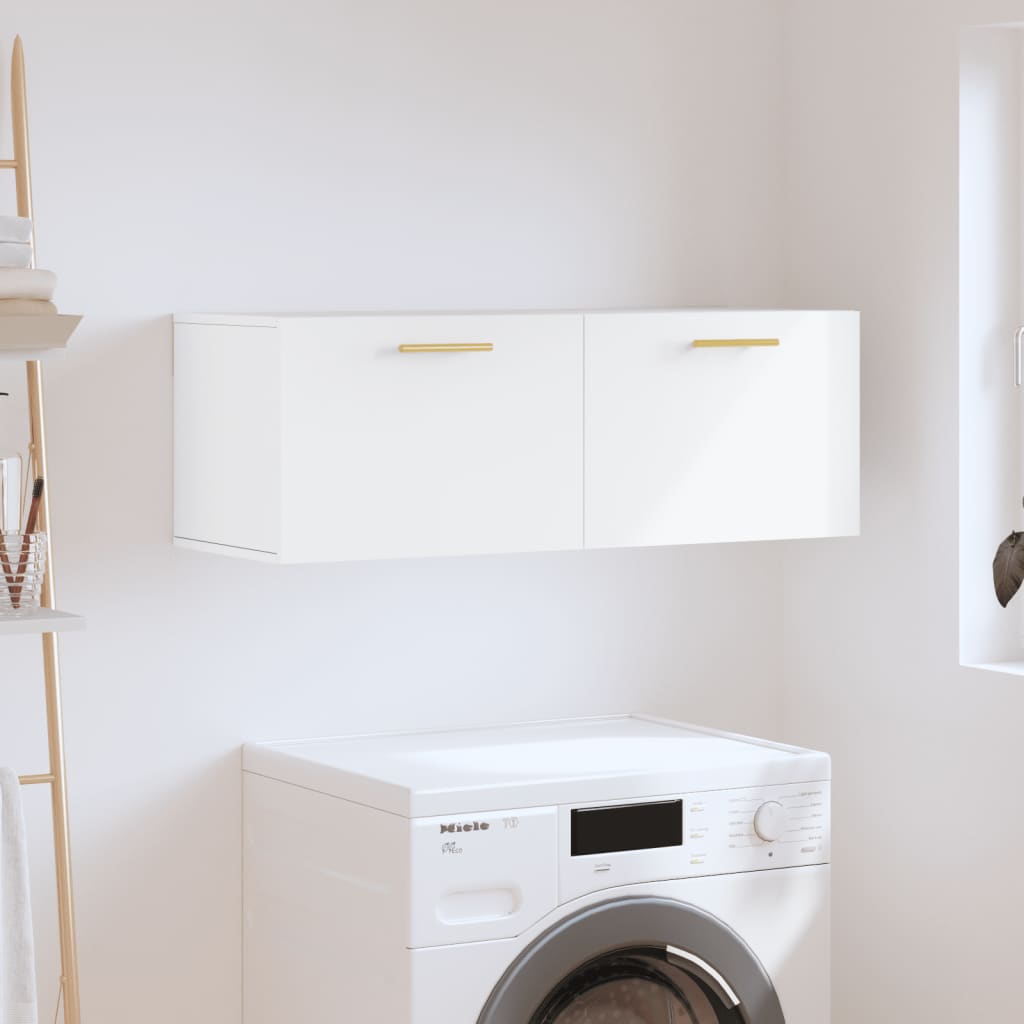 Wall Cabinet White 100x36.5x35 cm Engineered Wood - Merlin Deals