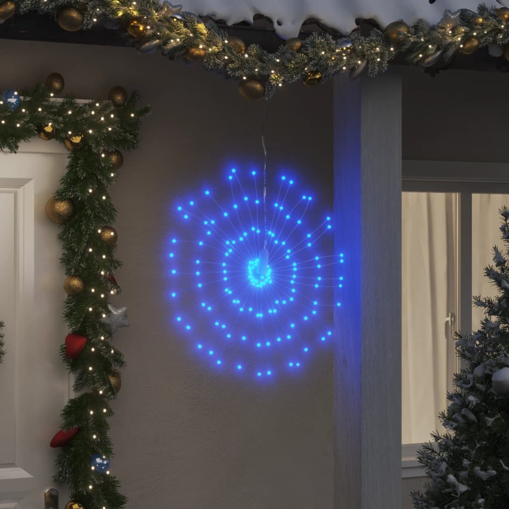 Faune Christmas Starburst Lights 140 LEDs 8 pcs Blue 17cm - Direct Imports