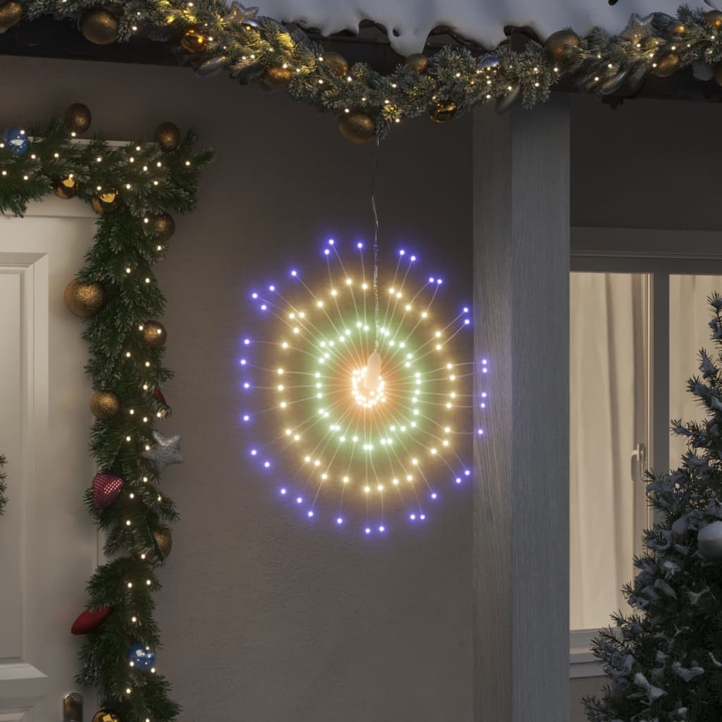 Faune Christmas Starburst Lights 140 LEDs 8 pcs Multicolour 17cm - Direct Imports