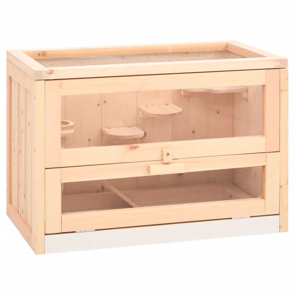Hamster Cage 60x35.5x42 cm Solid Wood Fir - Brittle & Co