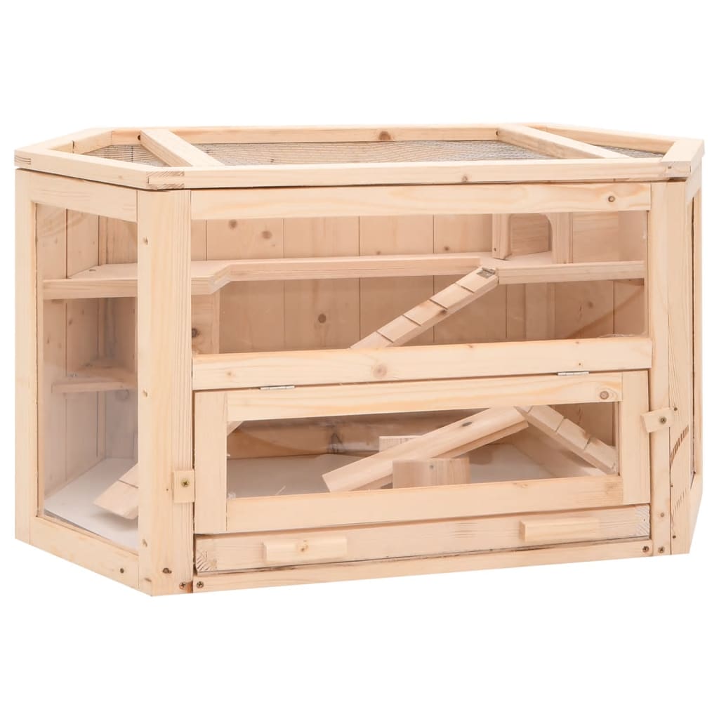 Hamster Cage 80x40x43 cm Solid Wood Fir - Merlin Deals