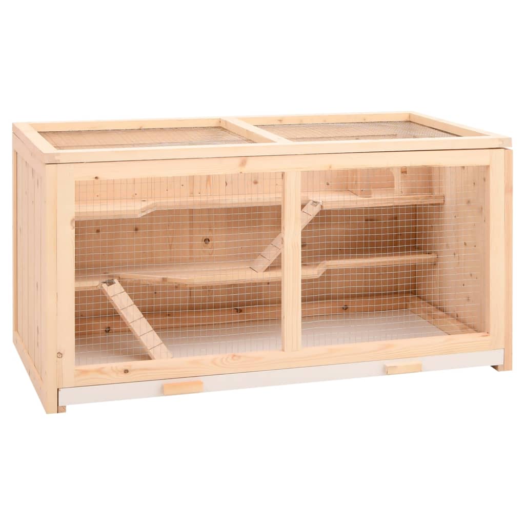Hamster Cage 89.5x45x45 cm Solid Wood Fir - Style and Chic