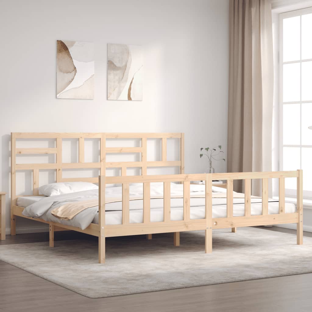 Bed Frame with Headboard Super King Size Solid Wood - All Things Good