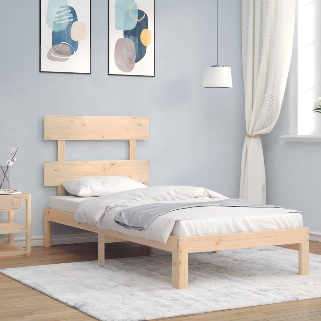 Bed Frame with Headboard Small Single Solid Wood - Millennium Furniture