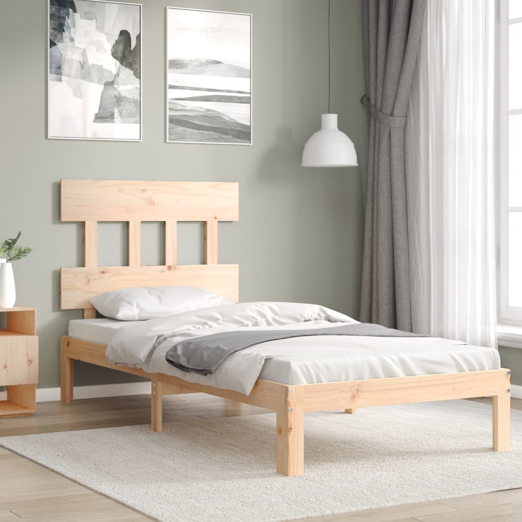 Bed Frame with Headboard Single Solid Wood - Millennium Furniture