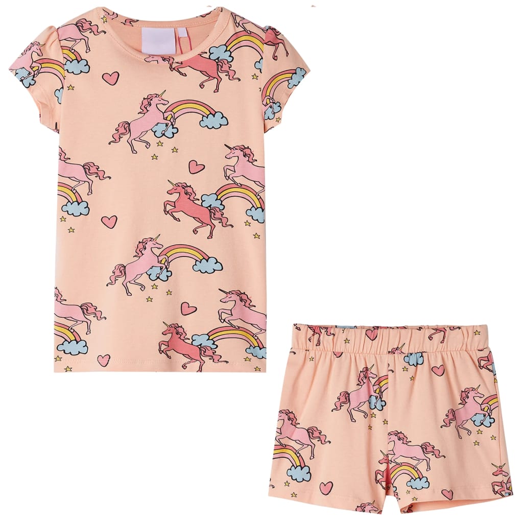 Kids' Pyjamas with Short Sleeves Light Orange 128 - Merlin Deals
