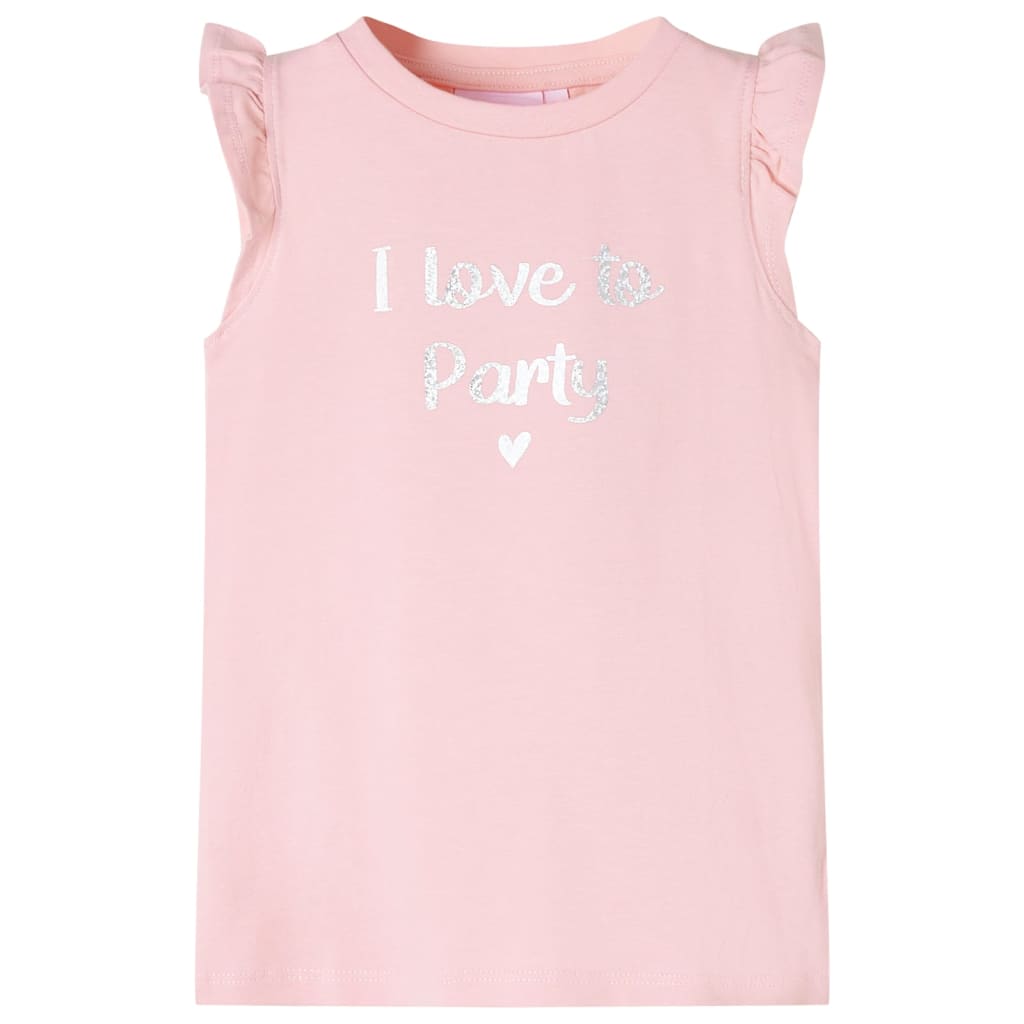 Kids' T-shirt with Ruffle Sleeves Light Pink 116 - Tyrell & Tyrell