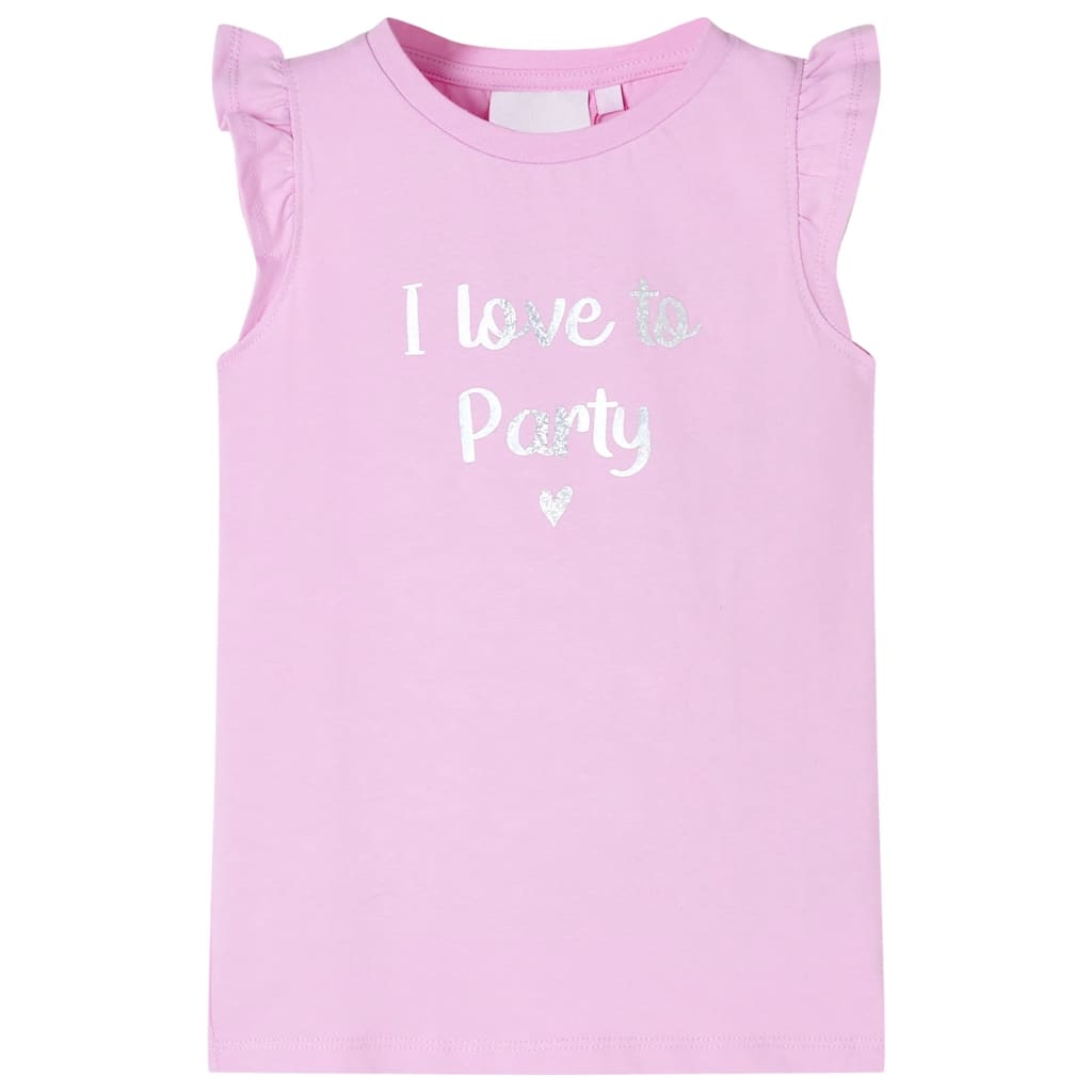 Kids' T-shirt with Ruffle Sleeves Lila 128 - Direct Imports