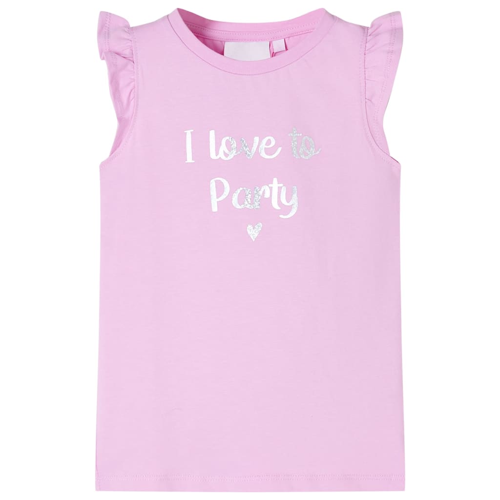 Kids' T-shirt with Ruffle Sleeves Lila 140 - Brittle & Co
