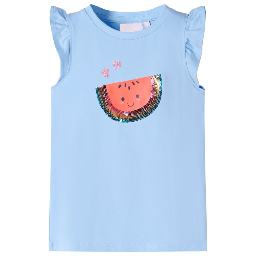 Kids' T-shirt with Ruffle Sleeves Light Blue 104 - Brittle & Co