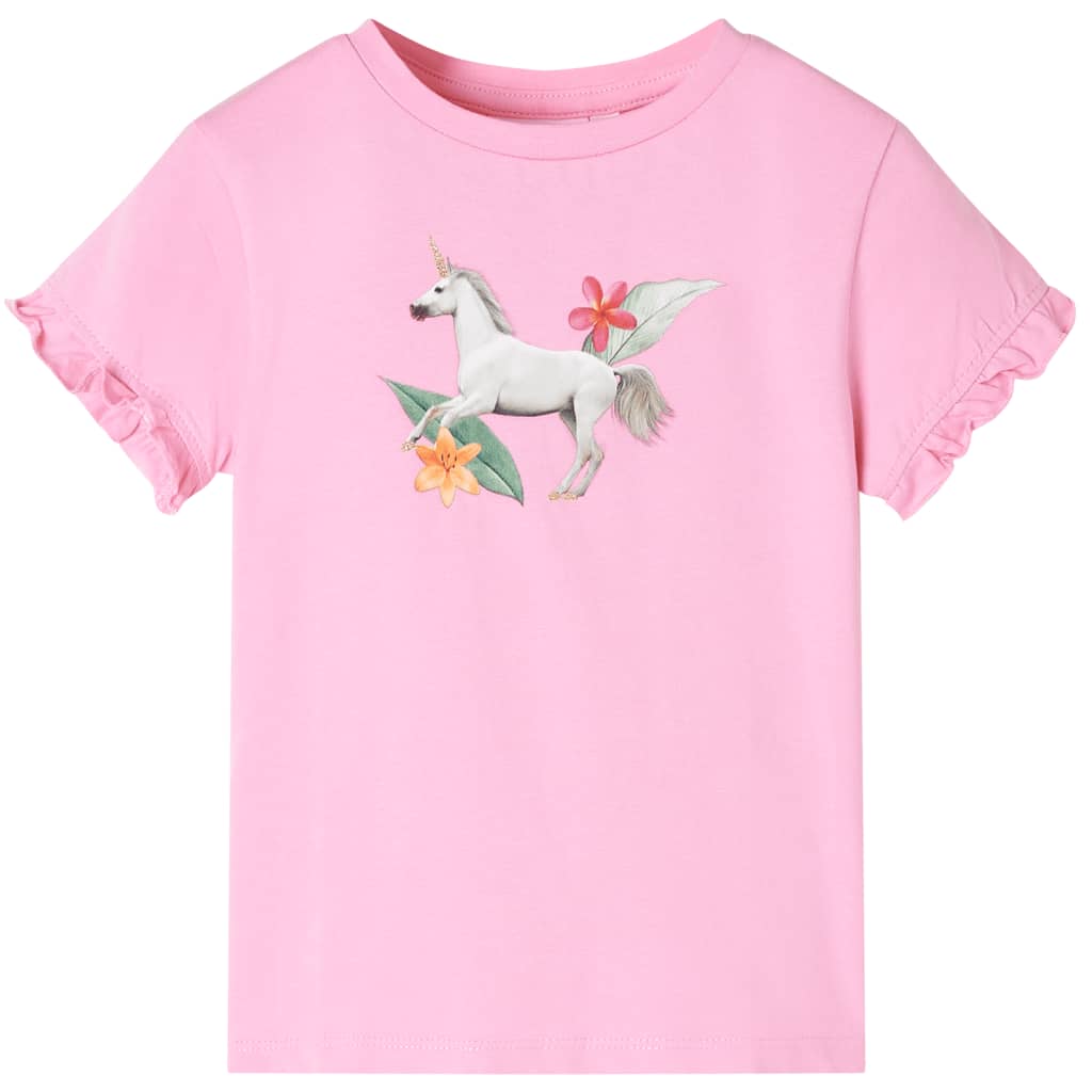 Kids' T-shirt with Short Sleeves Bright Pink 140 - All Things Good