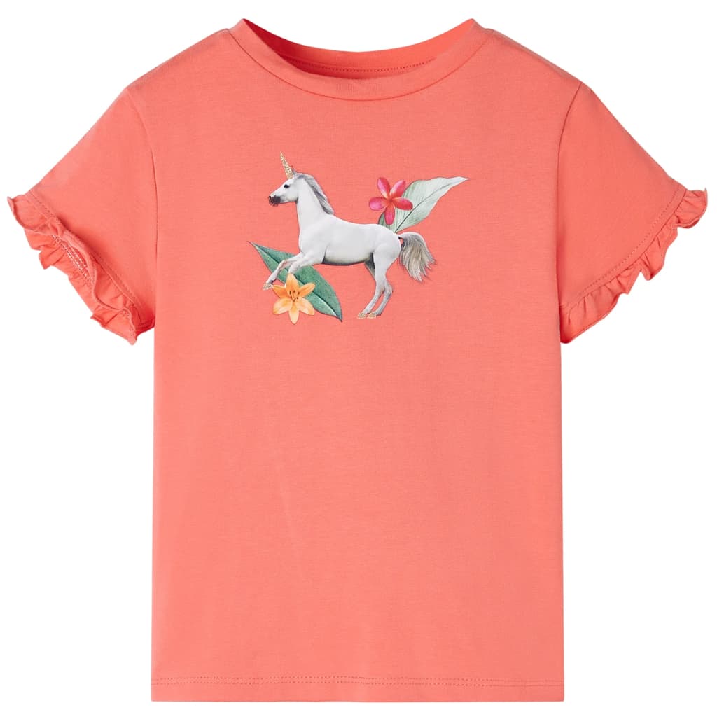 Kids' T-shirt with Short Sleeves Coral 104 - Brittle & Co