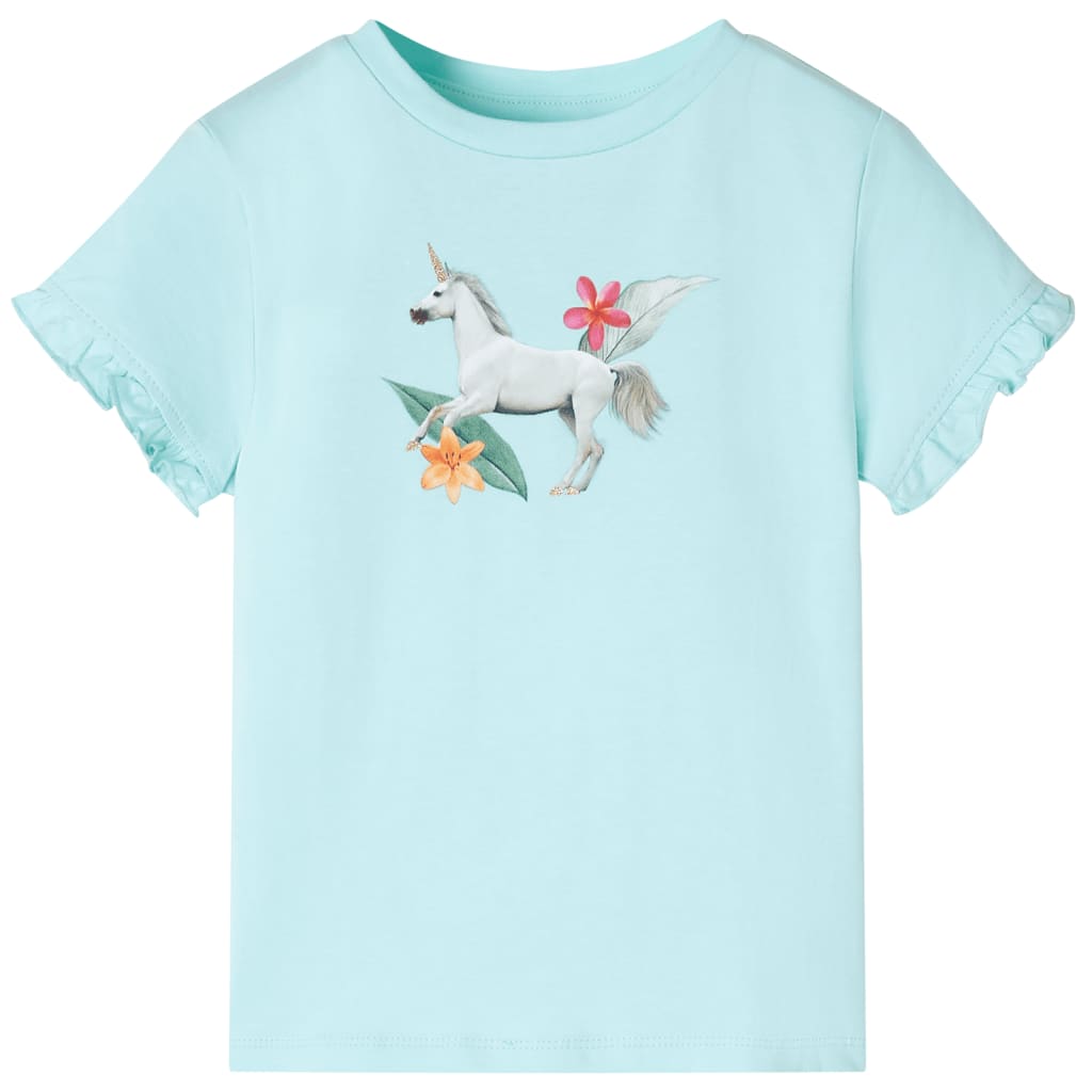 Kids' T-shirt with Short Sleeves Light Aqua 104 - Sid & Sam
