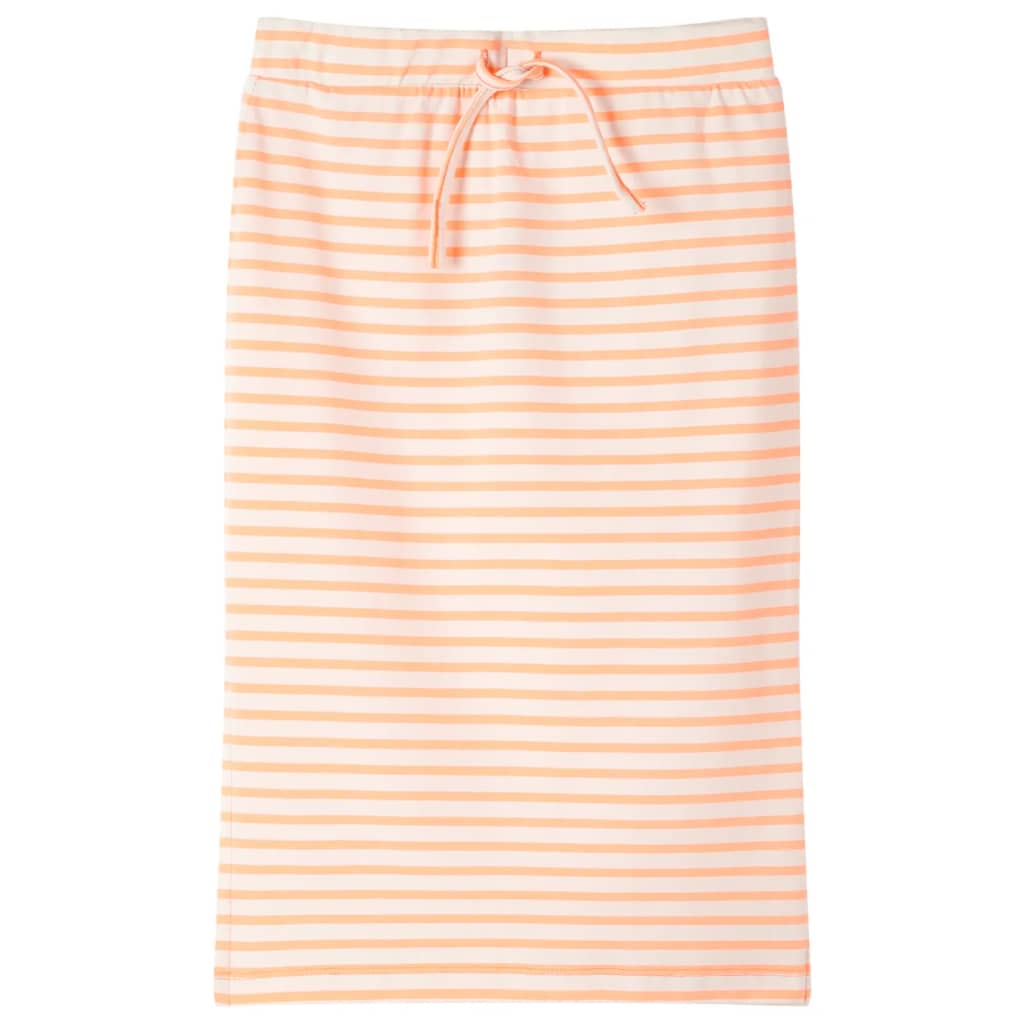 Kids' Straight Skirt with Stripes Fluorescent Orange 128 - Style and Chic