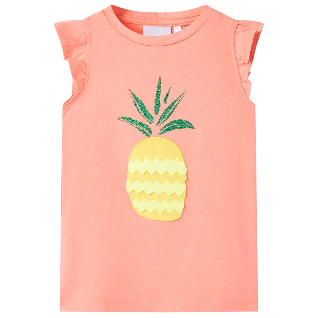 Kids' T-shirt Neon Coral 140 - Brittle & Co