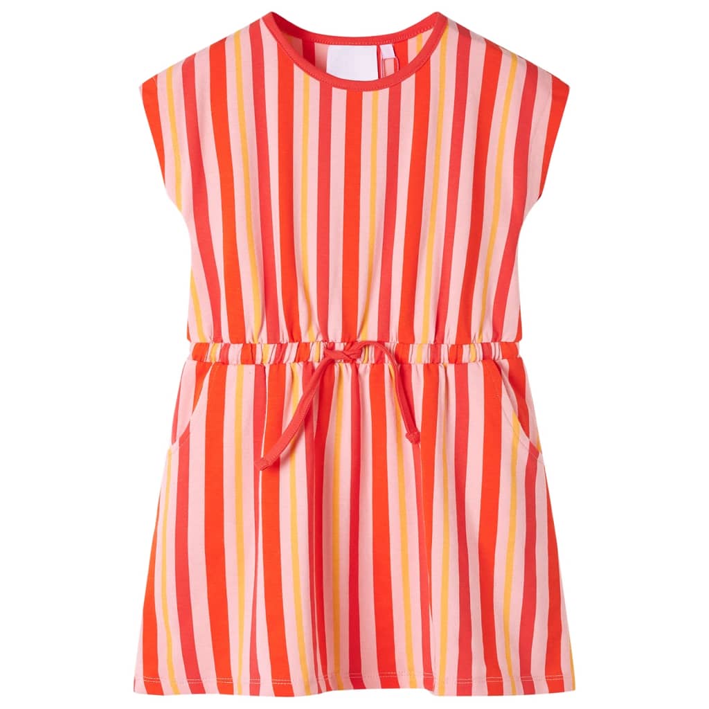Kids' Dress with Drawstring Pink and Red 140 - Sid & Sam