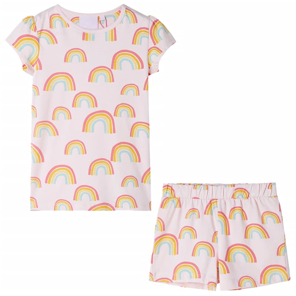 Kids' Pyjamas with Short Sleeves Soft Pink 104 - Brittle & Co