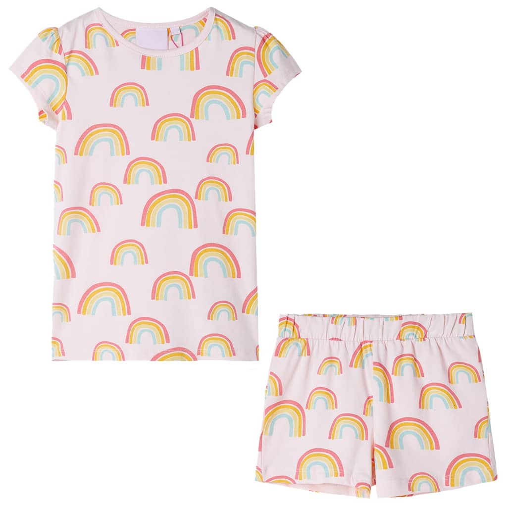 Kids' Pyjamas with Short Sleeves Soft Pink 140 - Merkel Designers