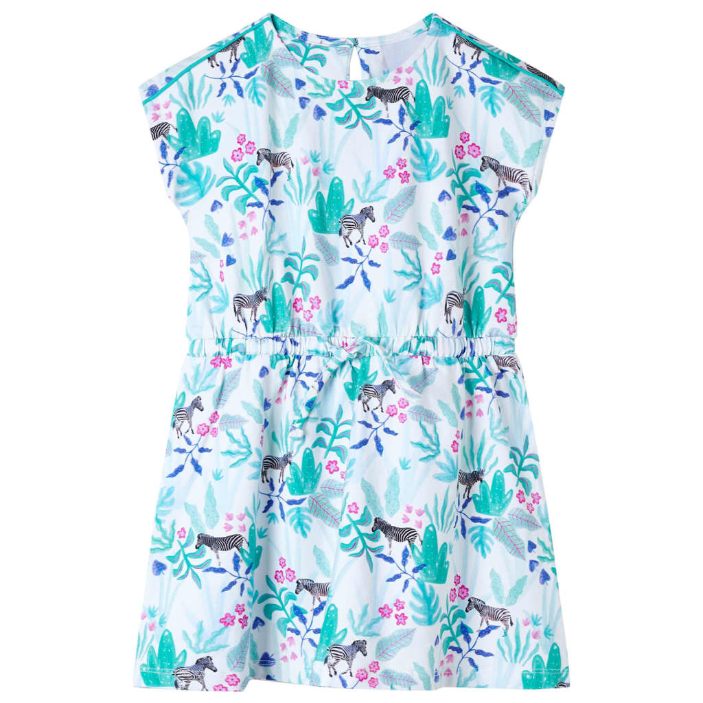 Kids' Dress Ecru and Dark Mint 116 - Merkel Designers