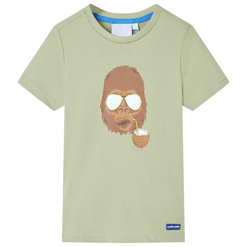 Kids' T-shirt with Short Sleeves Light Khaki 116 - Direct Imports