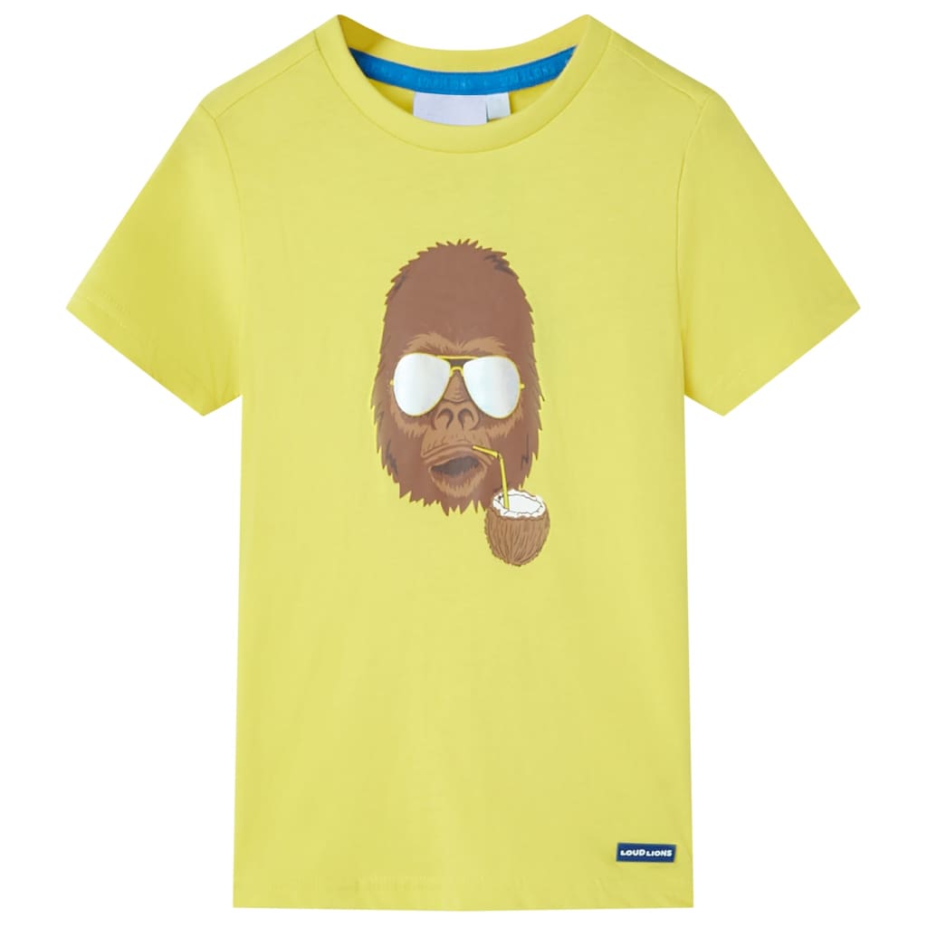 Kids' T-shirt with Short Sleeves Yellow 140 - Unbeatable Bargains