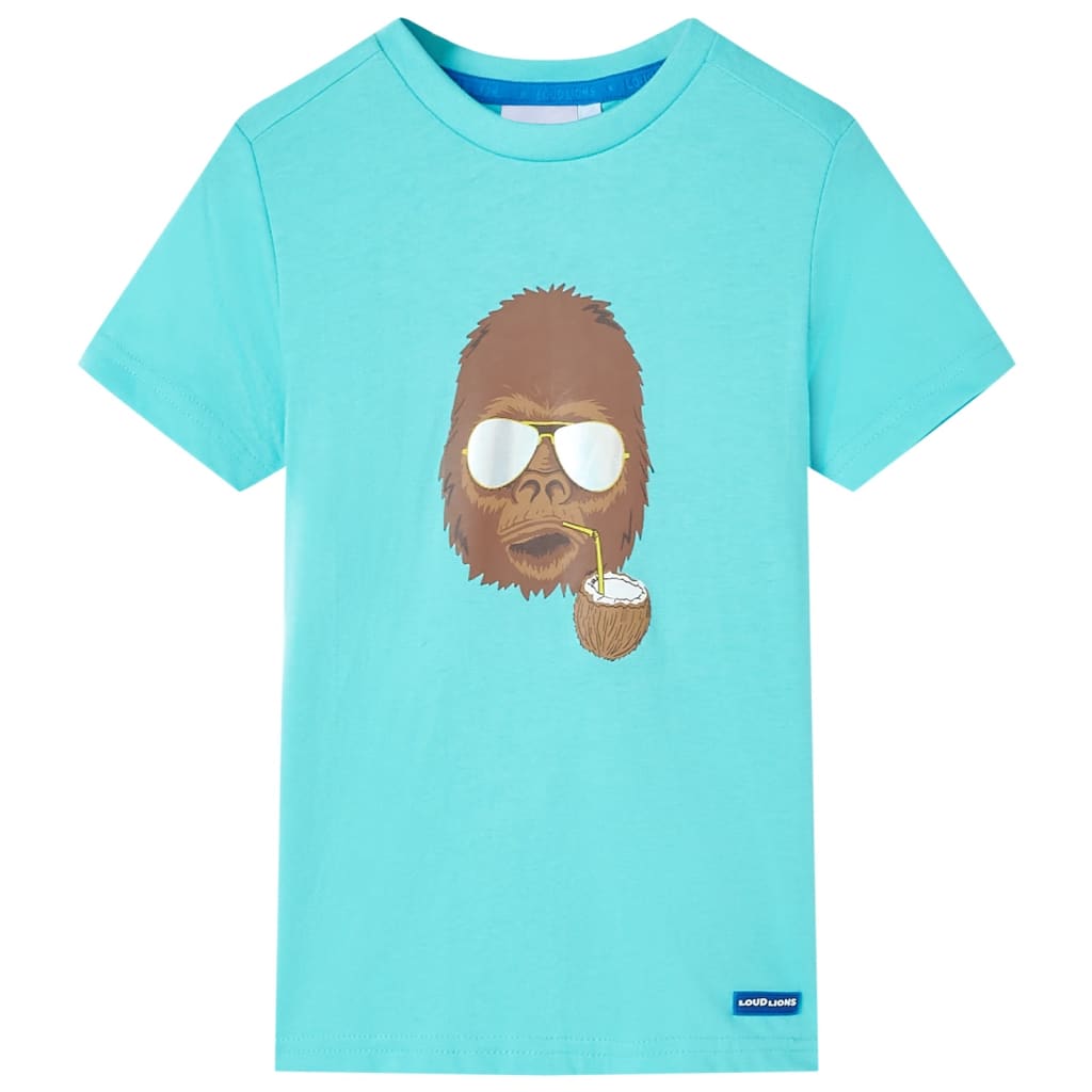 Kids' T-shirt with Short Sleeves Aqua 140 - Merlin Deals