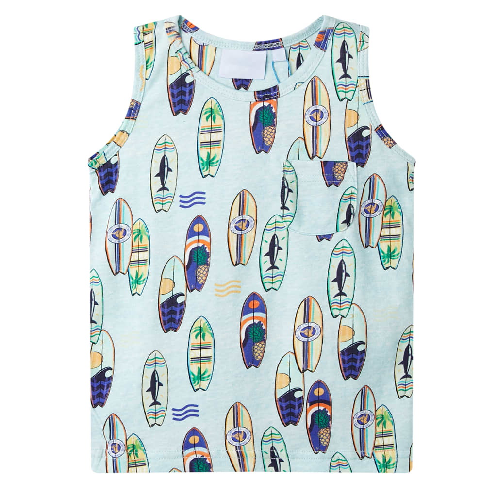 Kids' Tank Top Soft Blue Melange 128 - All Things Good