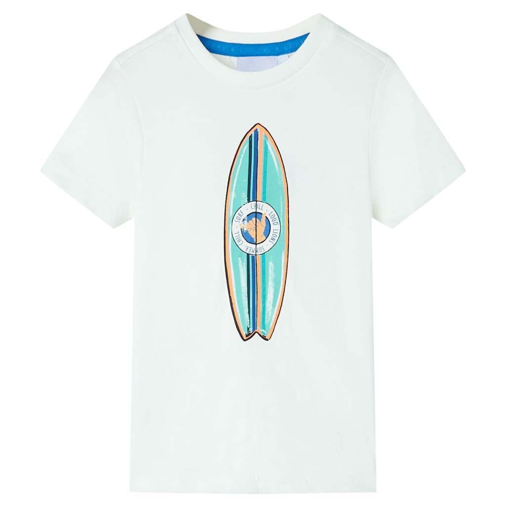 Kids' T-shirt with Short Sleeves Ecru 116 - Casper Homes