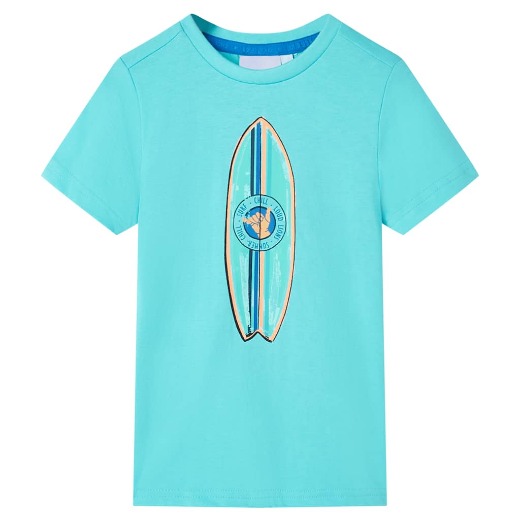 Kids' T-shirt with Short Sleeves Aqua 116 - Brittle & Co