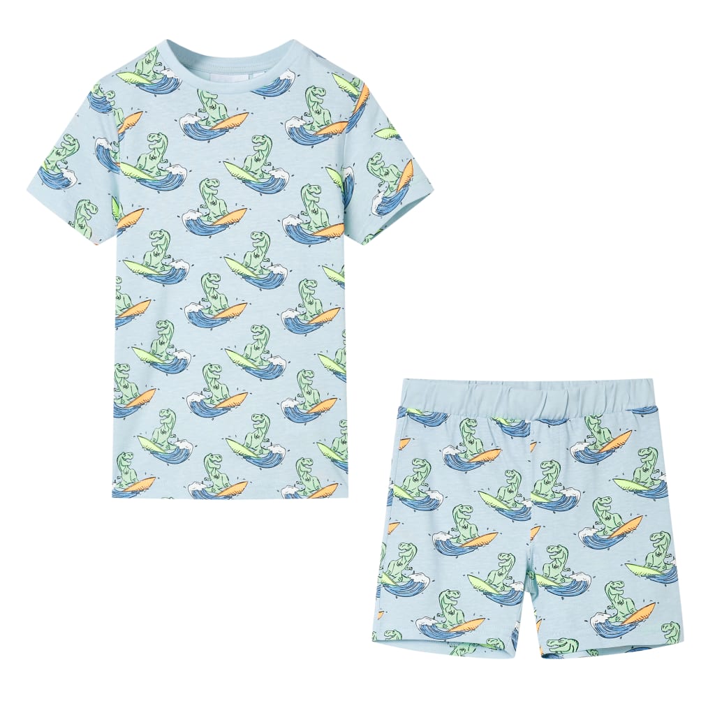 Kids' Pyjamas with Short Sleeves Light Blue 104 - Merkel Designers