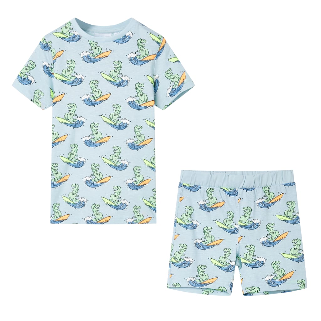 Kids' Pyjamas with Short Sleeves Light Blue 116 - Brittle & Co