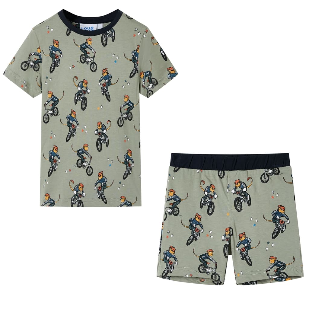 Kids' Pyjamas with Short Sleeves Light Khaki 116 - Casper Homes