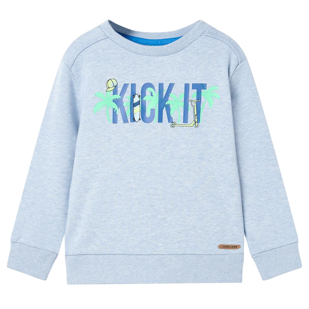 Kids' Sweatshirt Soft Blue Melange 116 - Decor Base