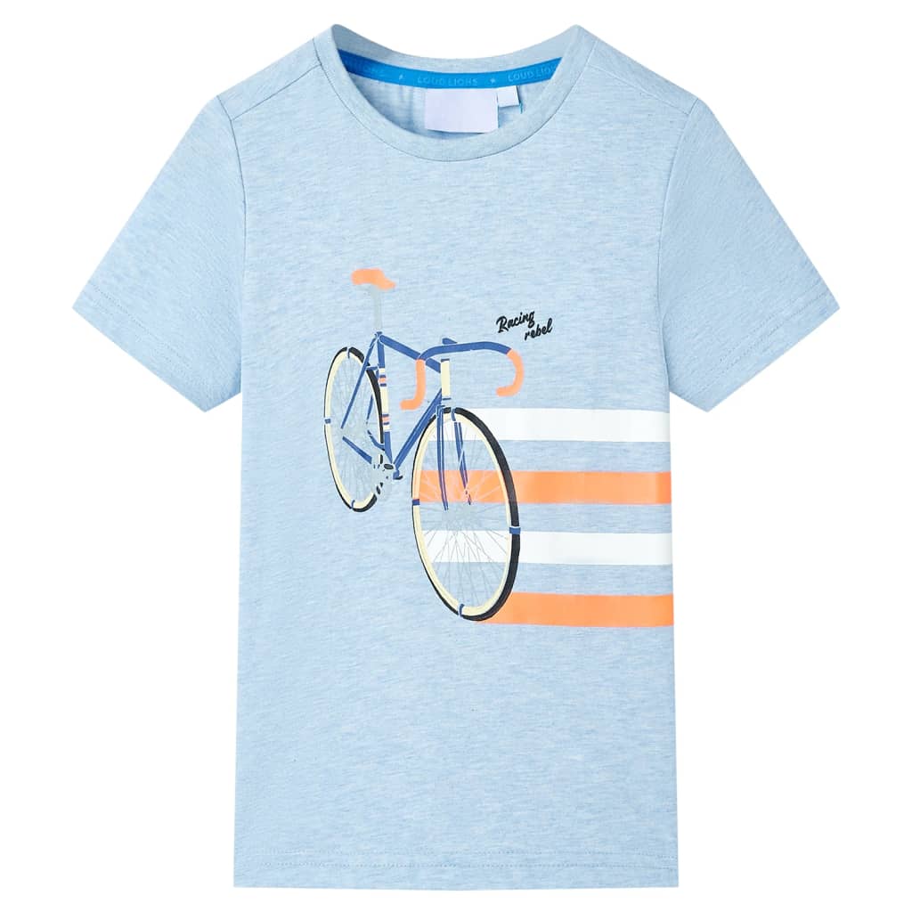 Kids' T-shirt Soft Blue Melange 140 - Style and Chic