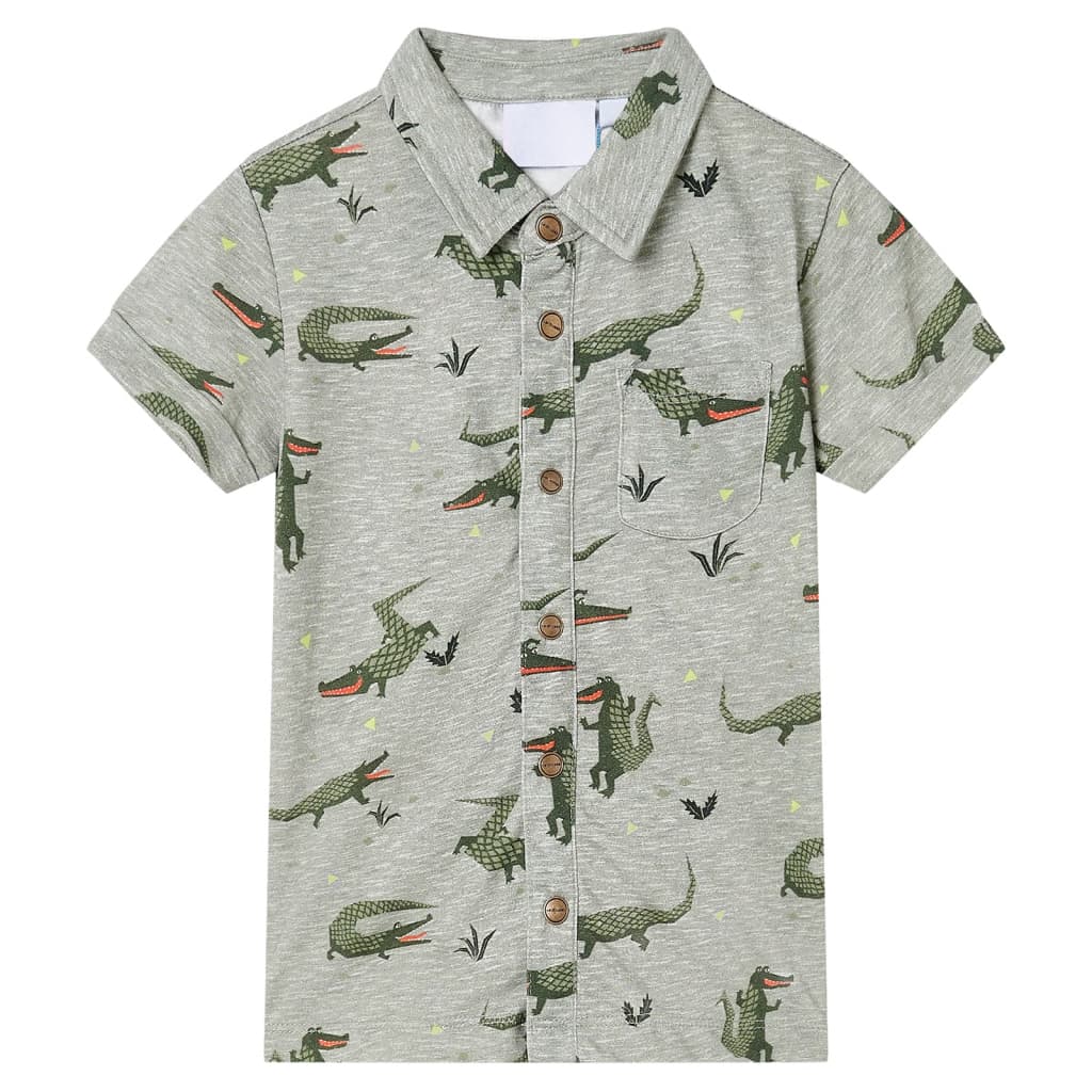 Kids' Shirt Light Khaki Melange 104 - Merkel Designers
